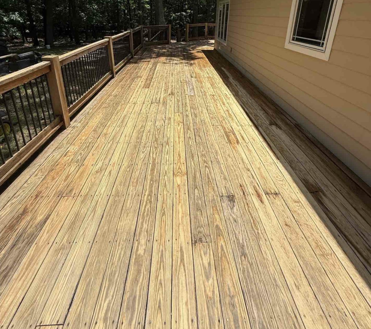 Before and after Wood Deck Restoration
